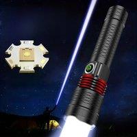White Laser 9000LM Flashlight High Power Rechargeable USB Long Range 2000M Torch Light Tactical