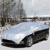 1pc All-Weather Half Car Body Cover - Waterproof, Dustproof, UV & Snow Resistant for Sedans, Protects Windshield and Roof