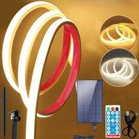24V COB Solar Neon Light Strips Solar Flexible Lights Waterproof IP68 Warm White 1m 2m 3m 4m 5m LED