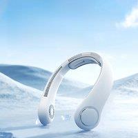 JISULIFE Portable Neck Fan Upgraded, 5000mAh Battery, Necksupport, 5 Speeds Gears Adjustment, Outdoor Wearable Hands-Free Fan