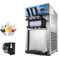 Commercial Ice Cream Machine, Full-Automatic Stainless Steel Desktop, Three Color Ice Cream Machine,