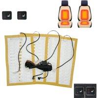 Built-in Universa Car Seat Heater Kit Fit 2 Seats 12V Heating Pads Square 3-Levels Dual Control Switch For Auto Seats Heating