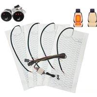 Built-in 12V Car Seat Heater Universal Carbon Fiber Heat Pads 3 Levels Dual Round Control Switch With Harness As Winter Warmer