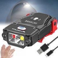Mini Sensor LED Headlamp Adjustable Angle Hat Cap Clip Lights Waterproof USB Rechargeable Lamp