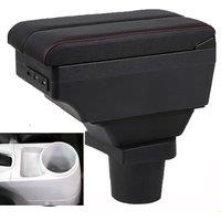 Honda CR-Z CRZ Armrest Box Elbow Rest Center Console Storage with Phone Charging USB Interface Cup