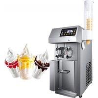 220V Small Ice Cream Machine Tricolor Ice Cream Maker Commercial Stainless Steel Desktop Sweet Cone Freezing Equipment 1200W