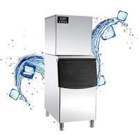 110V 220V Ice Cube Maker Machine Commercial Household Milk Tea Shop 200/300/500kg Large Ice Cube Automatic Ice Maker Machine