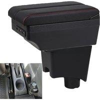 Renault Sandero Stepway Logan Armrest Box Elbow Rest Center Console Storage with Phone Charging USB Interface Cup Holder
