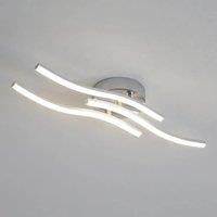 Modern LED Ceiling Light,18W 3 Curved Design Silver LED Ceiling Light Neutral Light 4000K,Elegant