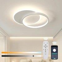 Dimmable LED Ceiling Light, 32W Modern Living Room Ceiling Light with Remote Control,White Round Bedroom Ceiling Light