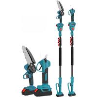 Rechargeable Lithium Electric Chain Saw Garden Outdoor Single-Hand Saw Retractable High Branch Shears High Branch Saw Pole Set