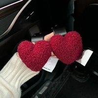 Cute Seat Back Car Hook Love Heart Plush Universal Auto Headrest Clothes Handbag Hang Storage