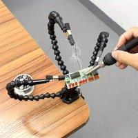 1pc Helping Hands Soldering, Toolbar Third Hand PCB Circuit Board Holder Flexible Arms With Desk Clamp Base For Electronic