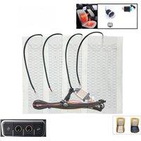 Car Seat Heater Universal 12V Carbon Fiber Fast Heating Heat Pads 3 Levels Dual round Control Switch With Harness Winter Warmer