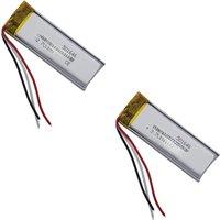2pcs 3.7V 1.33Wh 360mAh Rechargeable Li Lithium-ion Battery 501646 NTC Thermistor 3-Wires For GPS Pen Bluetooth Speaker Dash Cam