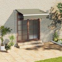 ?Breeins?Outdoor Retractable DIY Manual Patio Awning Canopy Garden Shade Shelter, Grey