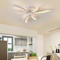 KOMORE Unique V-Shaped LED Semi Flush Ceiling Light, Cool White / Stepless Dimming for Office, Living Room