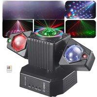 4IN1 Effect LED Moving Head Light Mini DJ Party Light 50W RGBW Stage Moving Head Light With LED Strip for Disco,Bar,Club Shows