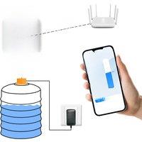 ME201R Tuya APP LCD Remote Alarm Ultrasonic Wireless Water Tank Liquid Level Monitor Time Display Low Battery Indicator Alarm