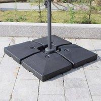 ?Breeins?4pcs Fillable Patio Offset Cantilever Umbrella Base Stand Heavy-Duty Square