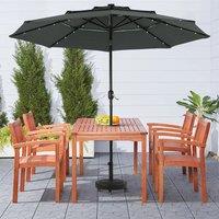 ?Breeins?Solar Polyester LED Lighted Patio Umbrella Adjustment and UV-Resistant Fabric