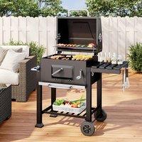 ?Breeins?Charcoal Grill, Adjustable Charcoal Tray, Pull-out Ash Tray, Heavy Duty Barbecue Grill with