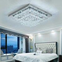 KOMORE Crystal LED Flush Mount Ceiling Light Fixture, 84W / 100W for Office, Living Room, Bedroom, Kitchen