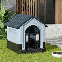 ?Breeins?Weatherproof Plastic Dog House Kennel with Skylight and Door