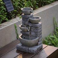 ?Breeins?LED Outdoor Water Fountain, Stacked Stones Outdoors Fountains