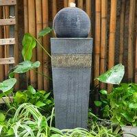 ?Breeins?Outdoor Freestanding Fountains Waterfall Floor Standing Water Fountains for Garden, with