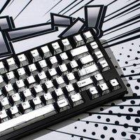 Comic Keycaps Cherry Profile Simple White PBT Dye-Sub 141 Keys/Set For Mechanical Gaming Keyboard MX Switches Hi75 Wooting ISO