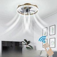 KOMORE Modern Round Crystal Ceiling Fan with Light with Remote 5 Blades 6 Speeds for Office, Living