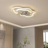 KOMORE Cloud-Shaped Ceiling Mount LED Fan Light with Remote Control 6 Speeds 35W Reversible Motor