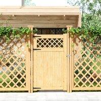 ?Breeins?Wooden Trellis/Picket Garden Gate Outdoor Fence Gates Pedestrian Side Gates Door