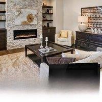 KOMORE Recessed/Wall Mounted Electric Fireplace Adjustable Flame with Remote 12 Colours Flames Automatic Shutoff Mechanism