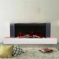 KOMORE Contemporary Wall Mounted/Freestanding Fireplace Mantel for Living Room with Night lights,