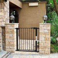 ?Breeins?Black 77cm Pressure Fixed Stair Gate Safety Gate