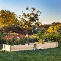 ?Breeins?Raised Garden Bed Kit Outdoor Planter Box Wooden for Vegetable/Flower/Herb
