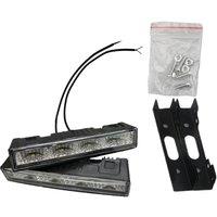 2PCS LED Daytime Running Lights DRL 4 LED Car LED Light 6000K Black Shell White color 12V Car Accessories