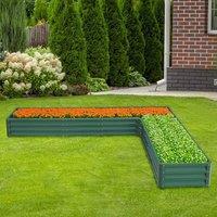 ?Breeins?L-Shaped Galvanized Steel Raised Garden Bed