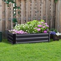?Breeins?Metal Raised Garden Bed, Rectangle Raised Planter for Flowers Plants, Vegetables Herb