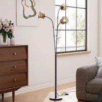 KOMORE Paper Rope String-Wrapped Lampshade 3-Light Floor Lamp for Living Room Office, Bedroom, Hallway, Porch