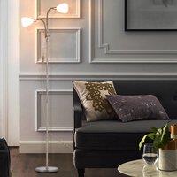 KOMORE Modern 2 Head Standing Floor Lamp Adjustable Lamp Heads 180cm Bronze&Grey for Living Room, Office, Bedroom, Hallway