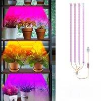 LED Indoor Plant Grow Strip Lights Full Spectrum Timing 4H/8H/12H Auto On/Off Flower Succulents Pot Plants Cultivation Lamp DC5V