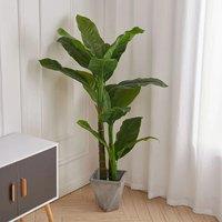 ?Breeins?Artificial Plant with Plastic Flowerpot Home Decoration