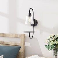 KOMORE Transparent Glass Lampshade Wall Light with Tray for Living Room, Hallway, Bedroom, Bathroom