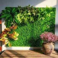?Breeins?Set of 6 Artificial Topiary Plant Mat Greenery Wall Hedge Grass Fence