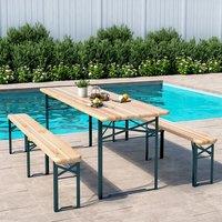 ?Breeins?Portable Picnic Bench, Outdoor Wooden Folding Camping Dining bench for Patio Garden Outdoor Camping Use