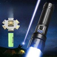 Powerful 500W Led Flashlight Telescopic Zoom 5000 Meters Rechargeable Flashlight Waterproof Torch