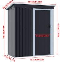 ?Breeins?Outdoor Water-Resistant Galvanized Steel Storage Shed with Sloping Roof?Lockable Door for Lawn Patio Backyard